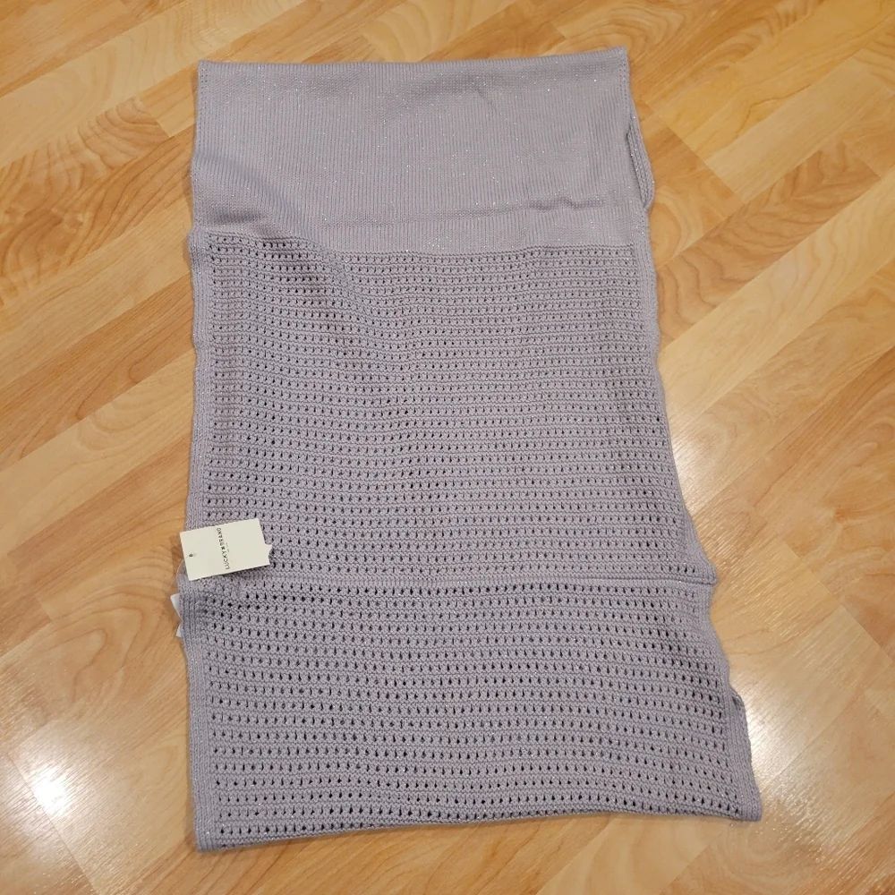 Lucky Brand Gray Sparkle Knit Infinity Scarf New